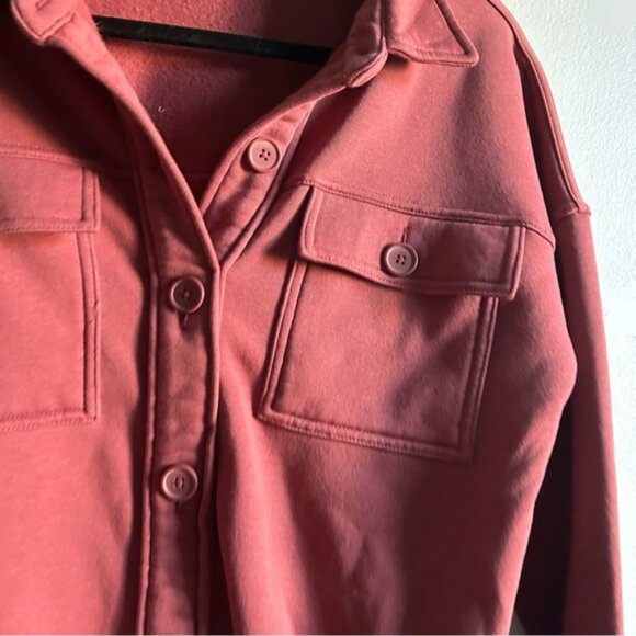 Lazy Pants Sz M Raspberry Shacket - Picture 7 of 10